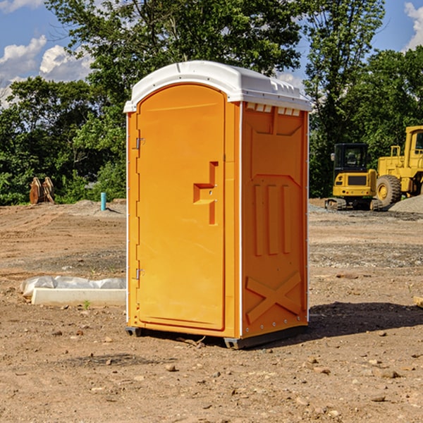 how often are the portable restrooms cleaned and serviced during a rental period in Flower Hill